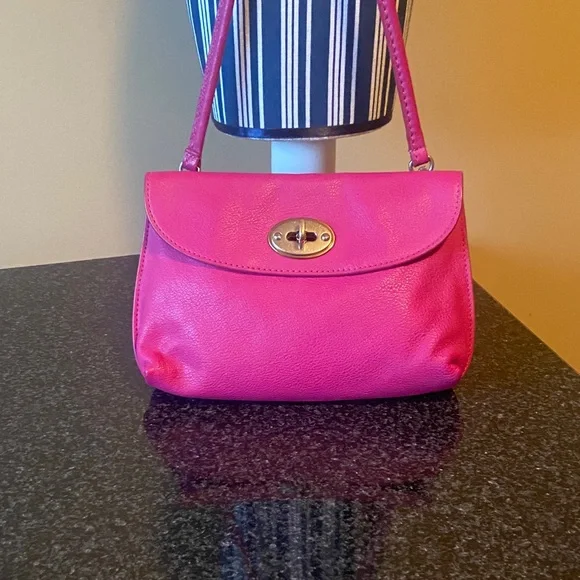 FOSSIL Monica Leather Pink Mini Convertible Crossbody Bag - Picture 1 of 14